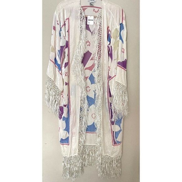 NWT FREE PEOPLE SUPER BLOOM BURNOUT VELVET KIMONO - Picture 4 of 6